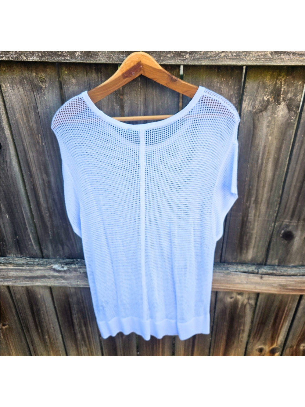 Rag & Bone JEAN Odette Tee White Mesh Open Knit Pullover Top Size L NWT - Picture 6 of 16